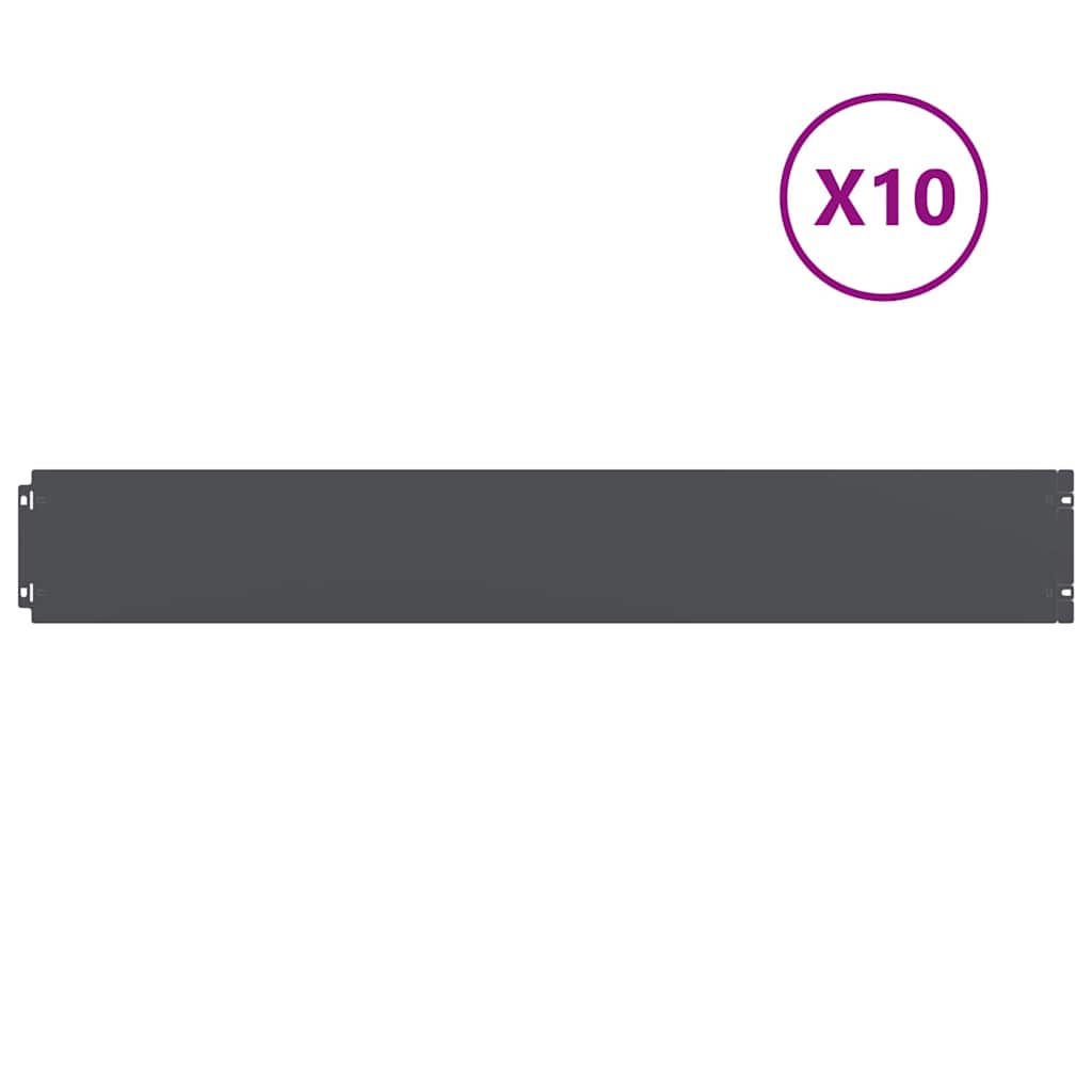 vidaXL Obrzeża trawnikowe 10 szt. Antracyt Stal walcowana na zimno