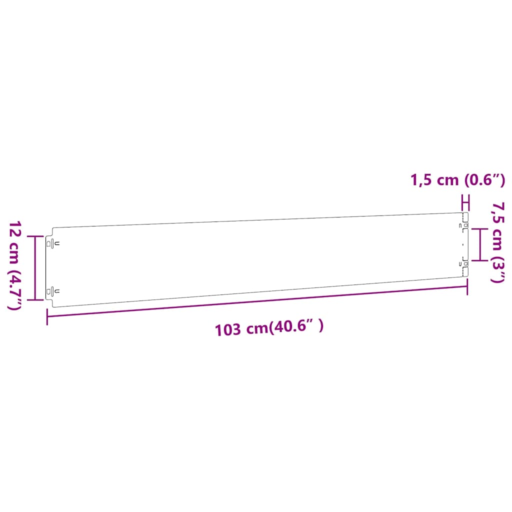 vidaXL Krawężnik do trawnika 10 szt. 15 x 103 cm Stal ocynkowana