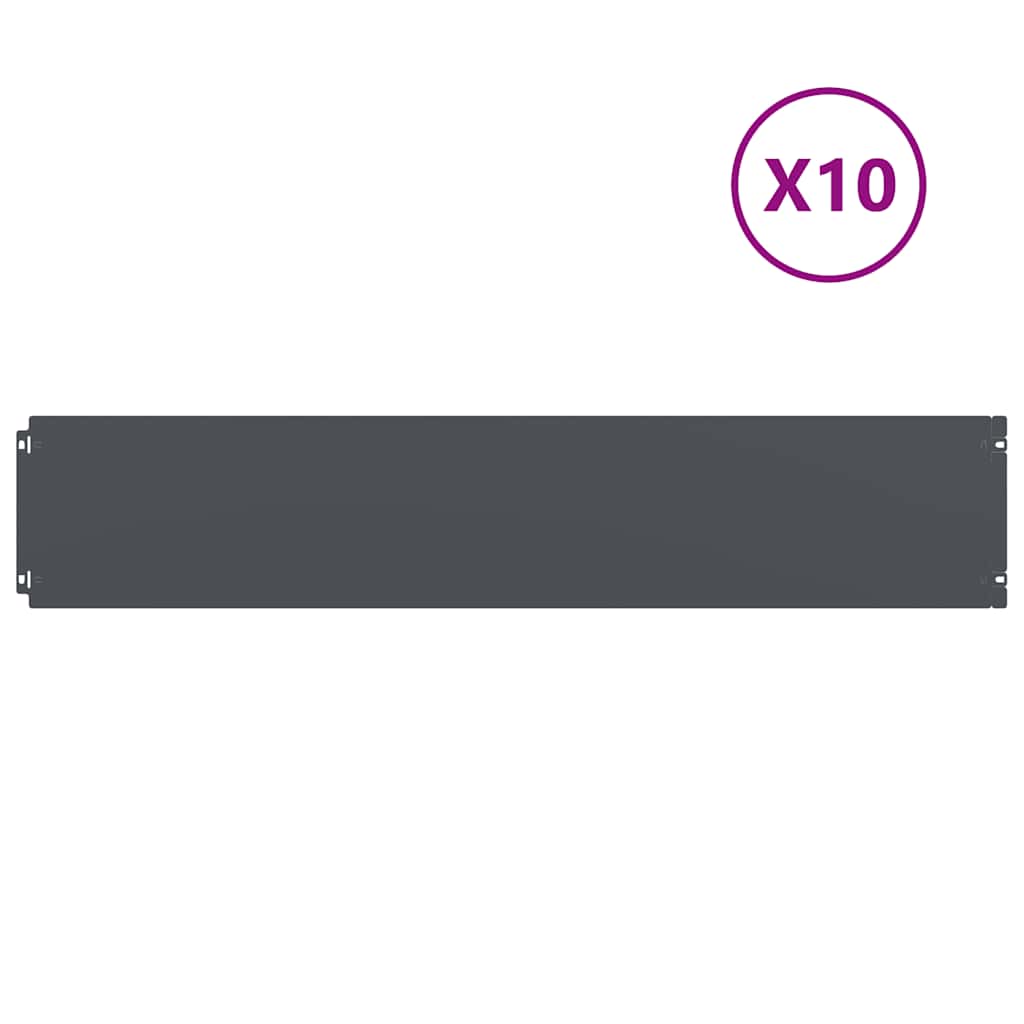 vidaXL Obrzeża trawnikowe 10 szt. Antracyt Stal walcowana na zimno
