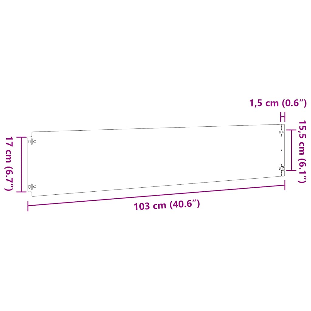 vidaXL Krawężnik do trawnika 30 szt. 20 x 103 cm Stal ocynkowana
