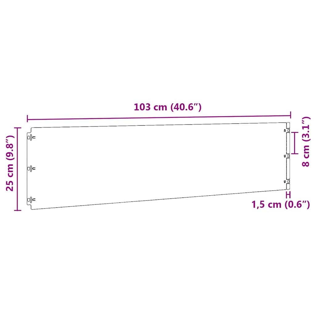 vidaXL Krawężnik do trawnika 10 szt. 25 x 103 cm Stal nierdzewna