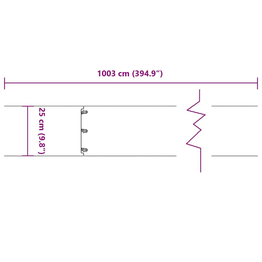 vidaXL Krawężnik do trawnika 10 szt. 25 x 103 cm Stal nierdzewna