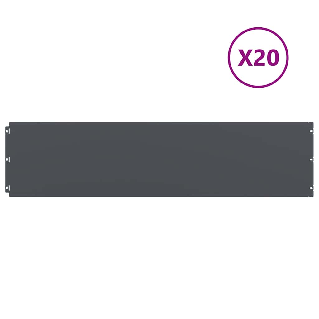 vidaXL Obrzeża trawnikowe 20 szt. Antracyt Stal walcowana na zimno