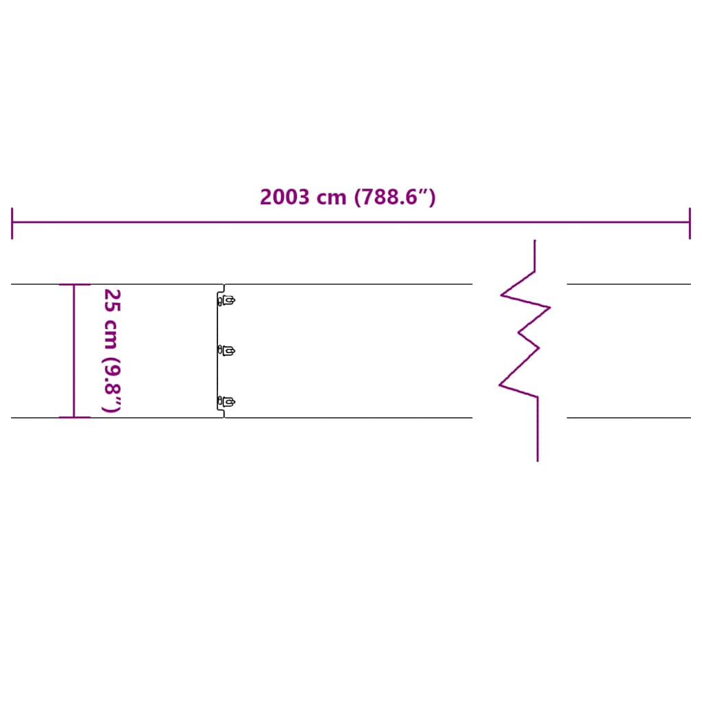 vidaXL Krawężnik do trawnika 20 szt. 25 x 103 cm Stal nierdzewna