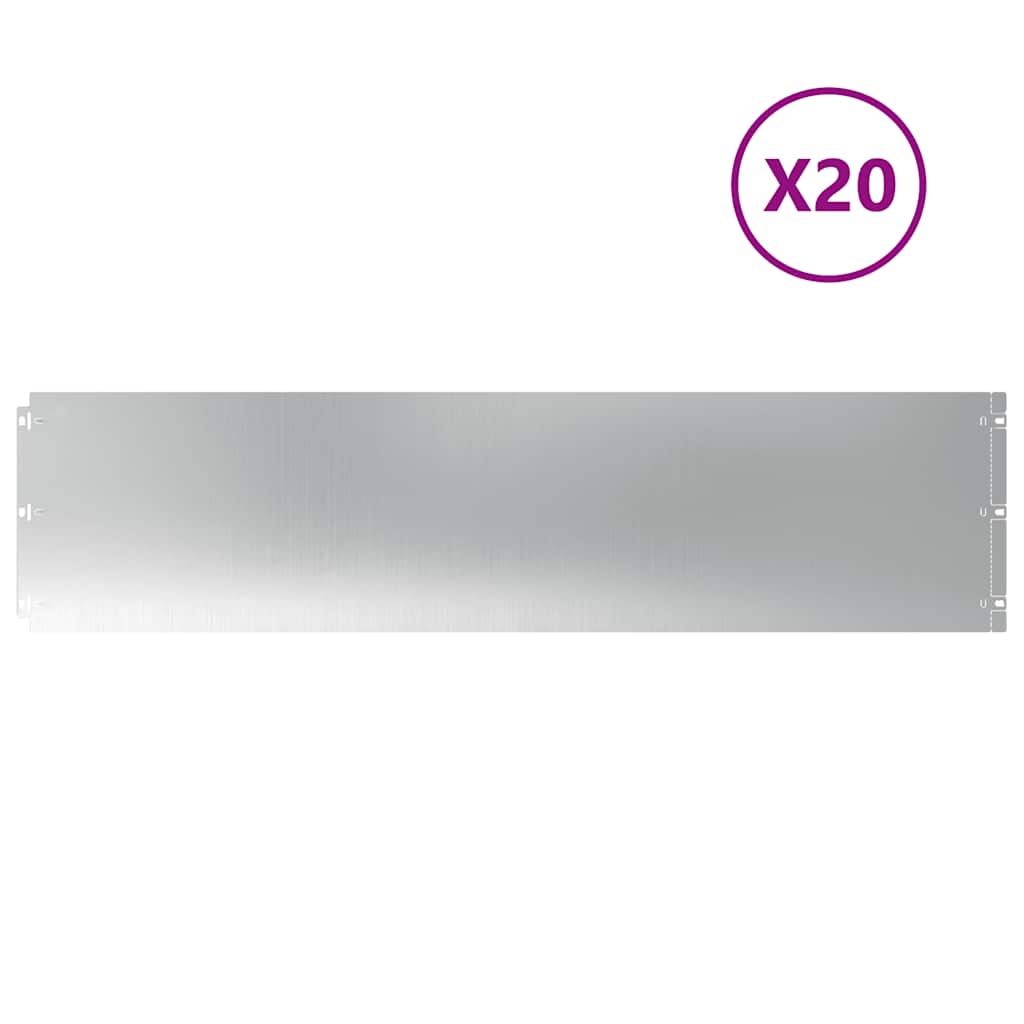 vidaXL Krawężnik do trawnika 20 szt. 25 x 103 cm Stal ocynkowana