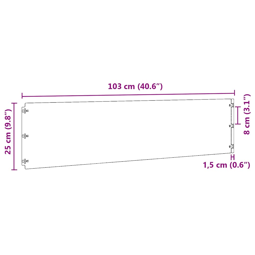 vidaXL Krawężnik do trawnika 20 szt. 25 x 103 cm Stal ocynkowana