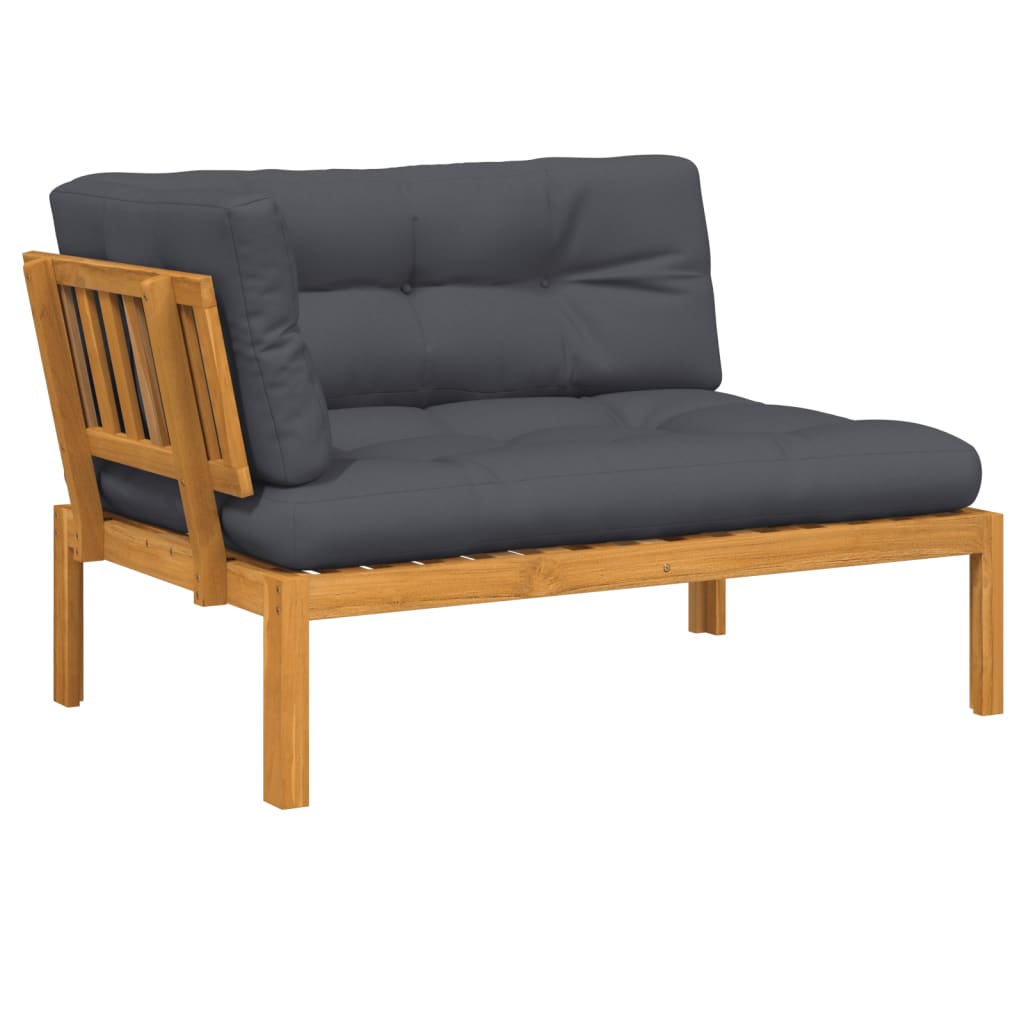 vidaXL Ogrodowa sofa narożna z deseczek, z poduszkami, akacja