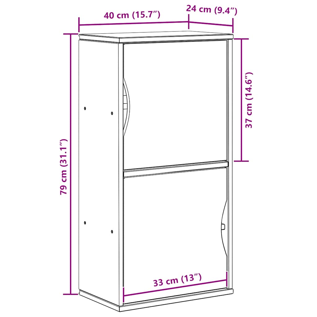 vidaXL Szafka boczna "ODDA" 40x24x79 cm Drewno lite sosnowe
