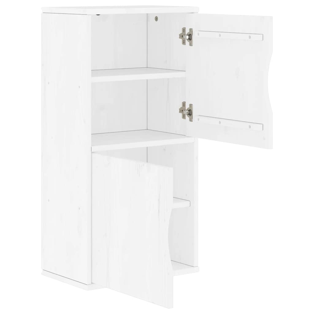 vidaXL Szafka boczna "ODDA" Biała 40x24x79 cm Drewno lite Sosna