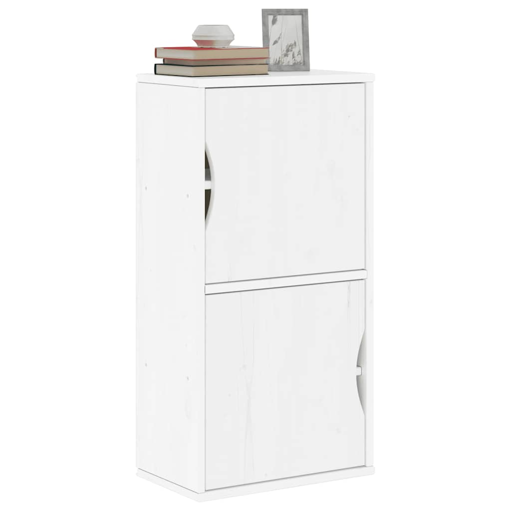 vidaXL Szafka boczna "ODDA" Biała 40x24x79 cm Drewno lite Sosna
