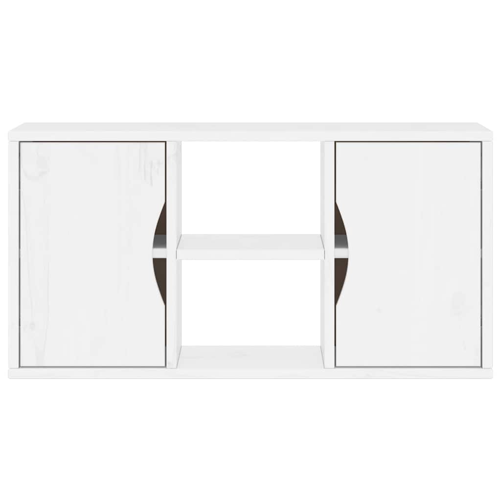 vidaXL Szafka RTV „ODDA” Biała 79x24x40 cm Drewno lite Sosna