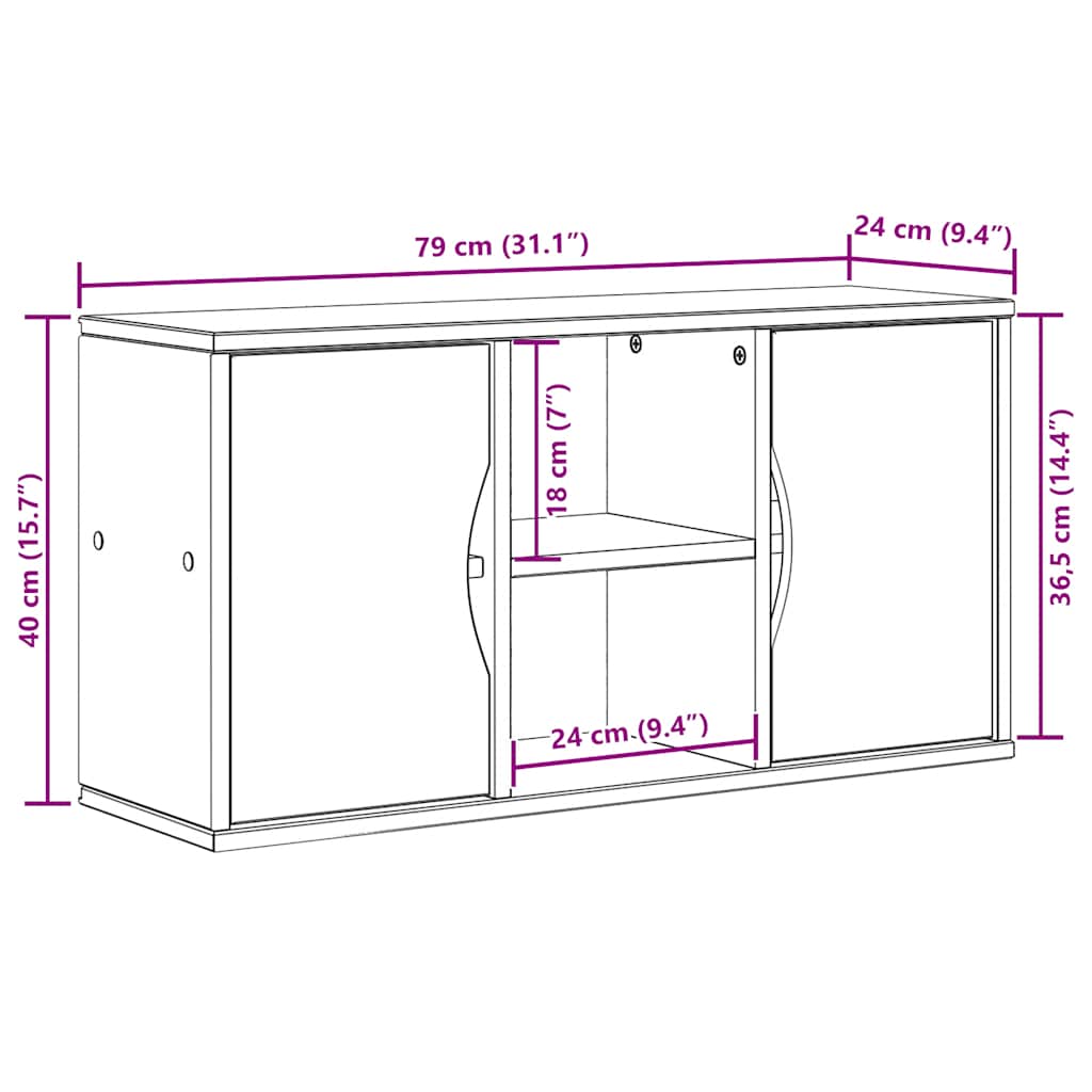 vidaXL Szafka RTV „ODDA” Biała 79x24x40 cm Drewno lite Sosna