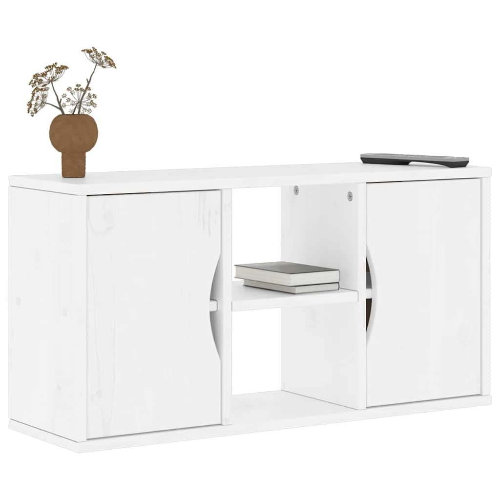 vidaXL Szafka RTV „ODDA” Biała 79x24x40 cm Drewno lite Sosna