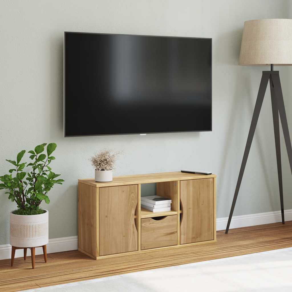 vidaXL Szafka RTV z szufladą „ODDA” 79x24x40 cm Drewno lite sosnowe