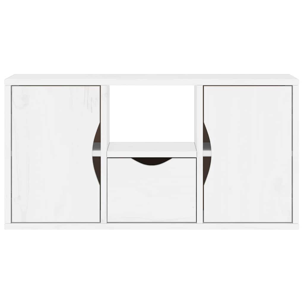 vidaXL Szafka RTV z szufladą „ODDA” Biała 79x24x40cm Drewno lite Sosna