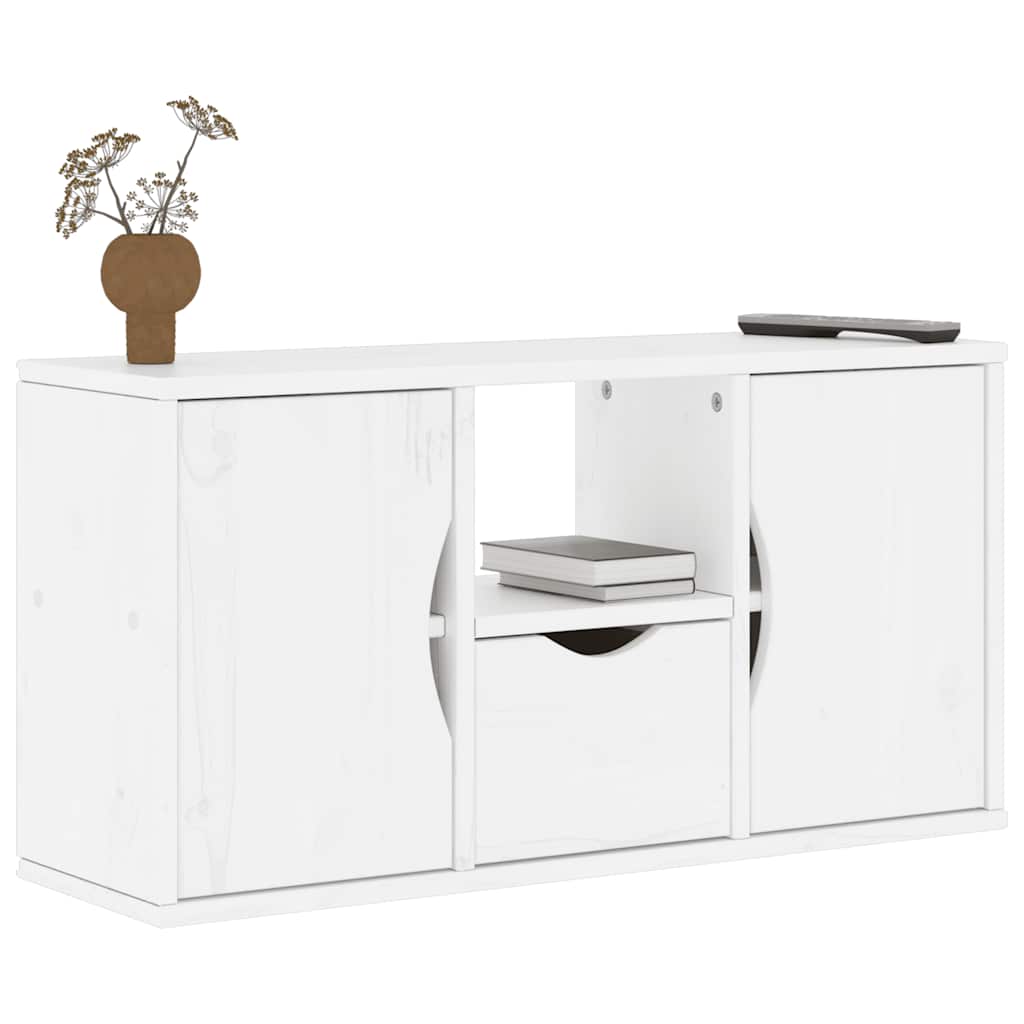vidaXL Szafka RTV z szufladą „ODDA” Biała 79x24x40cm Drewno lite Sosna