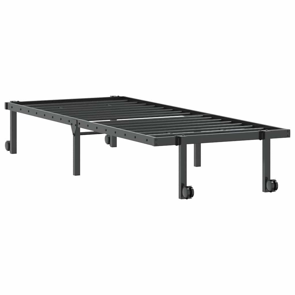 vidaXL Rama łóżka bez materaca składana czarna 75x190 cm stalowa