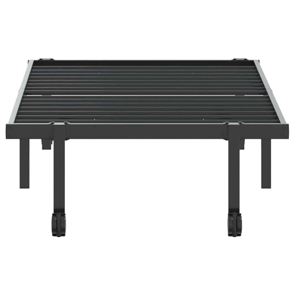 vidaXL Rama łóżka bez materaca składana czarna 75x190 cm stalowa