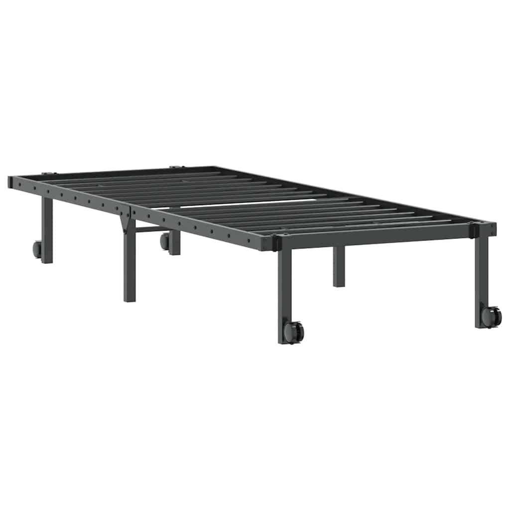 vidaXL Rama łóżka bez materaca składana czarna 75x190 cm stalowa