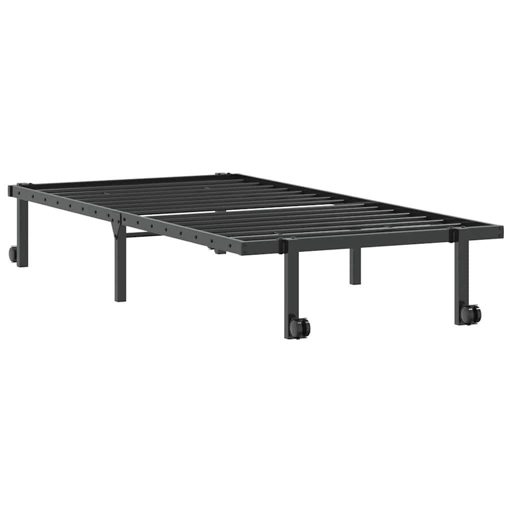 vidaXL Rama łóżka bez materaca składana czarna 90x190 cm stalowa