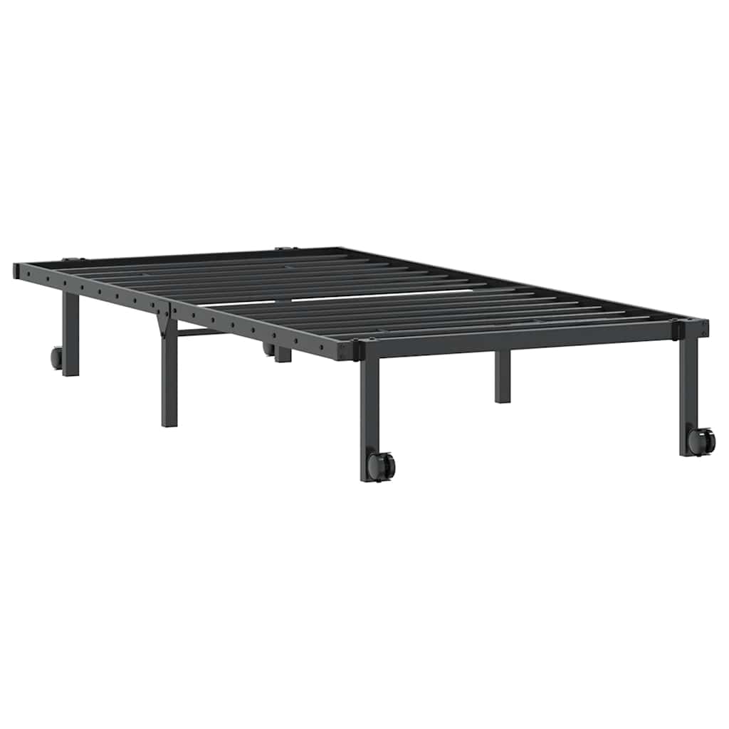vidaXL Rama łóżka bez materaca składana czarna 90x190 cm stalowa