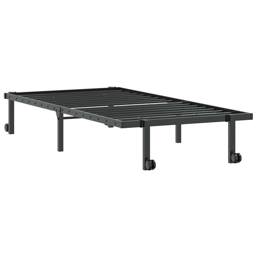 vidaXL Rama łóżka bez materaca składana czarna 90x200 cm stalowa