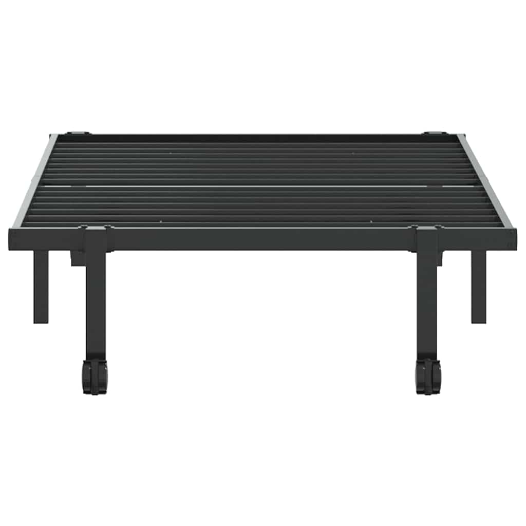 vidaXL Rama łóżka bez materaca składana czarna 90x200 cm stalowa