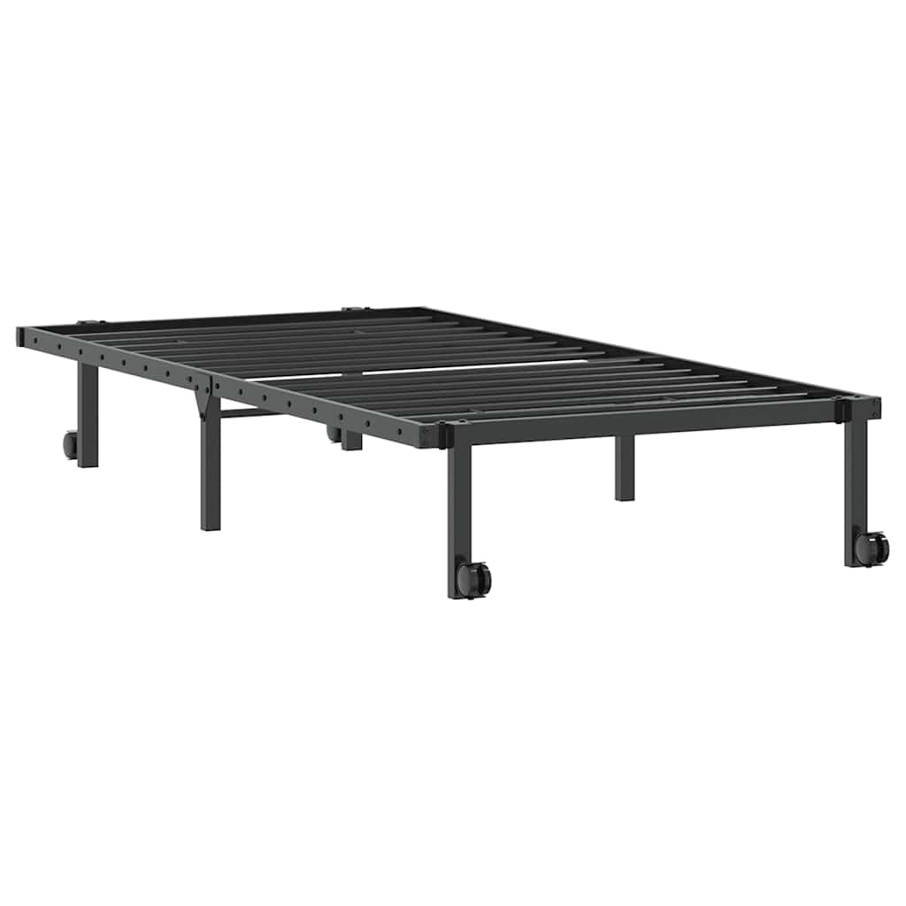vidaXL Rama łóżka bez materaca składana czarna 90x200 cm stalowa