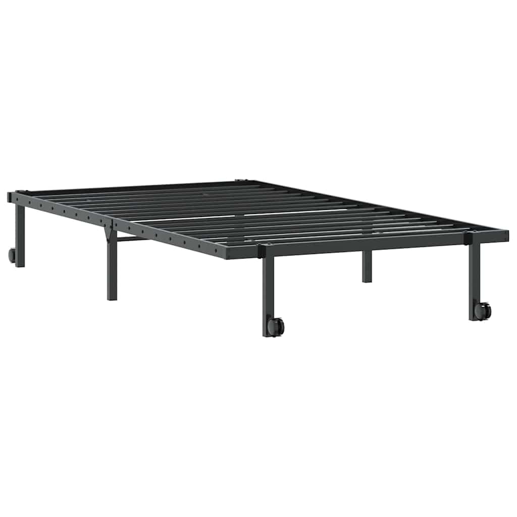 vidaXL Rama łóżka bez materaca składana czarna 100x190 cm stalowa