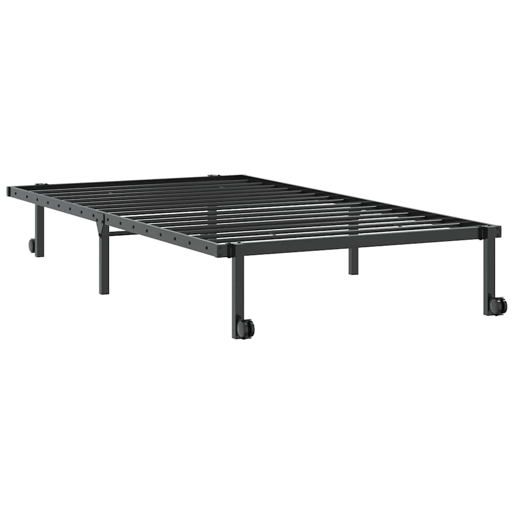 vidaXL Rama łóżka bez materaca składana czarna 100x190 cm stalowa