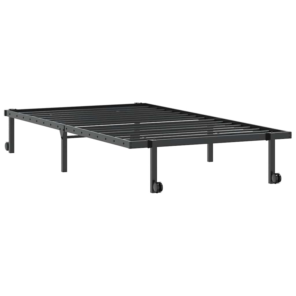 vidaXL Rama łóżka bez materaca składana czarna 100x200 cm stalowa