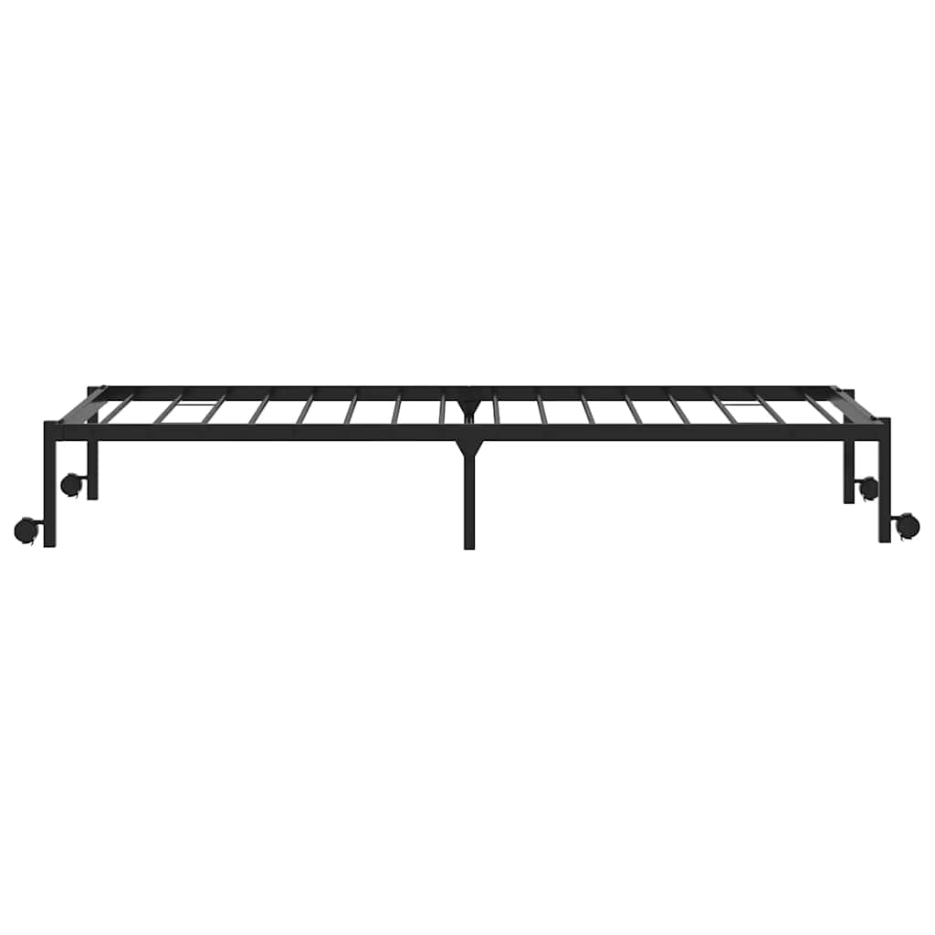 vidaXL Rama łóżka bez materaca składana czarna 100x200 cm stalowa