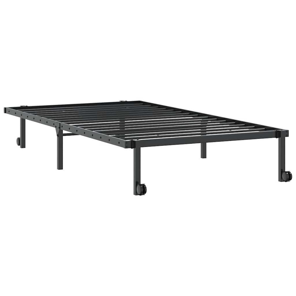 vidaXL Rama łóżka bez materaca składana czarna 107x203 cm stalowa
