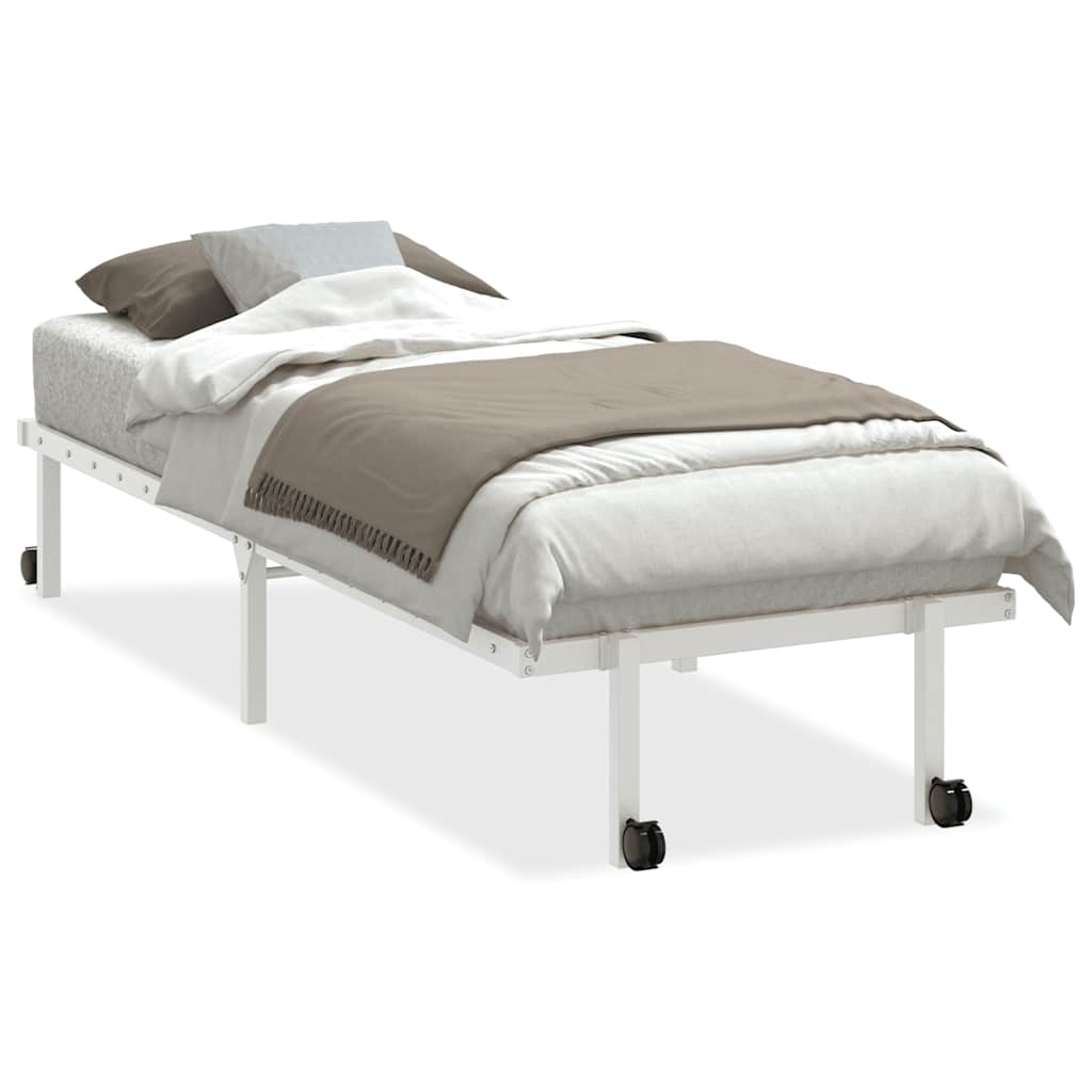 vidaXL Rama łóżka bez materaca składana biała 75x190 cm stalowa
