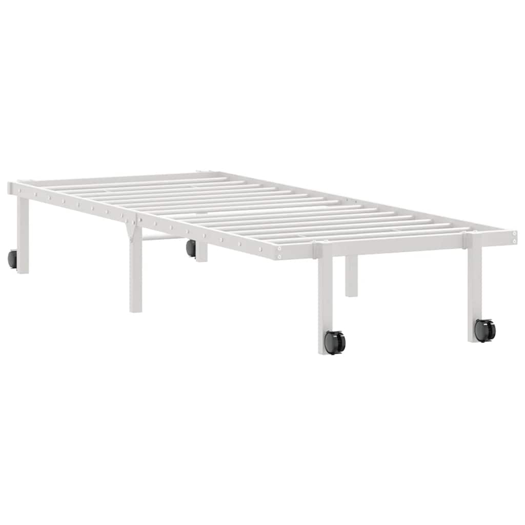 vidaXL Rama łóżka bez materaca składana biała 75x190 cm stalowa