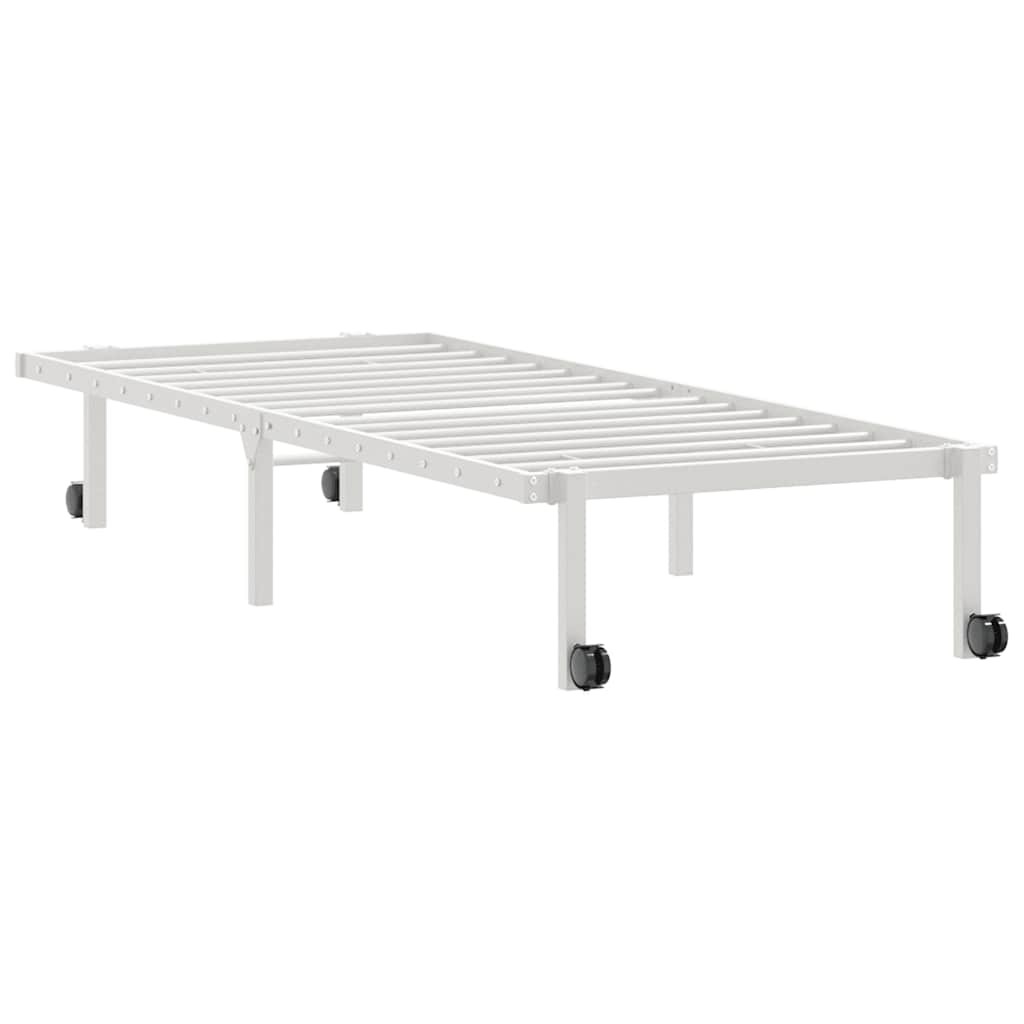 vidaXL Rama łóżka bez materaca składana biała 75x190 cm stalowa