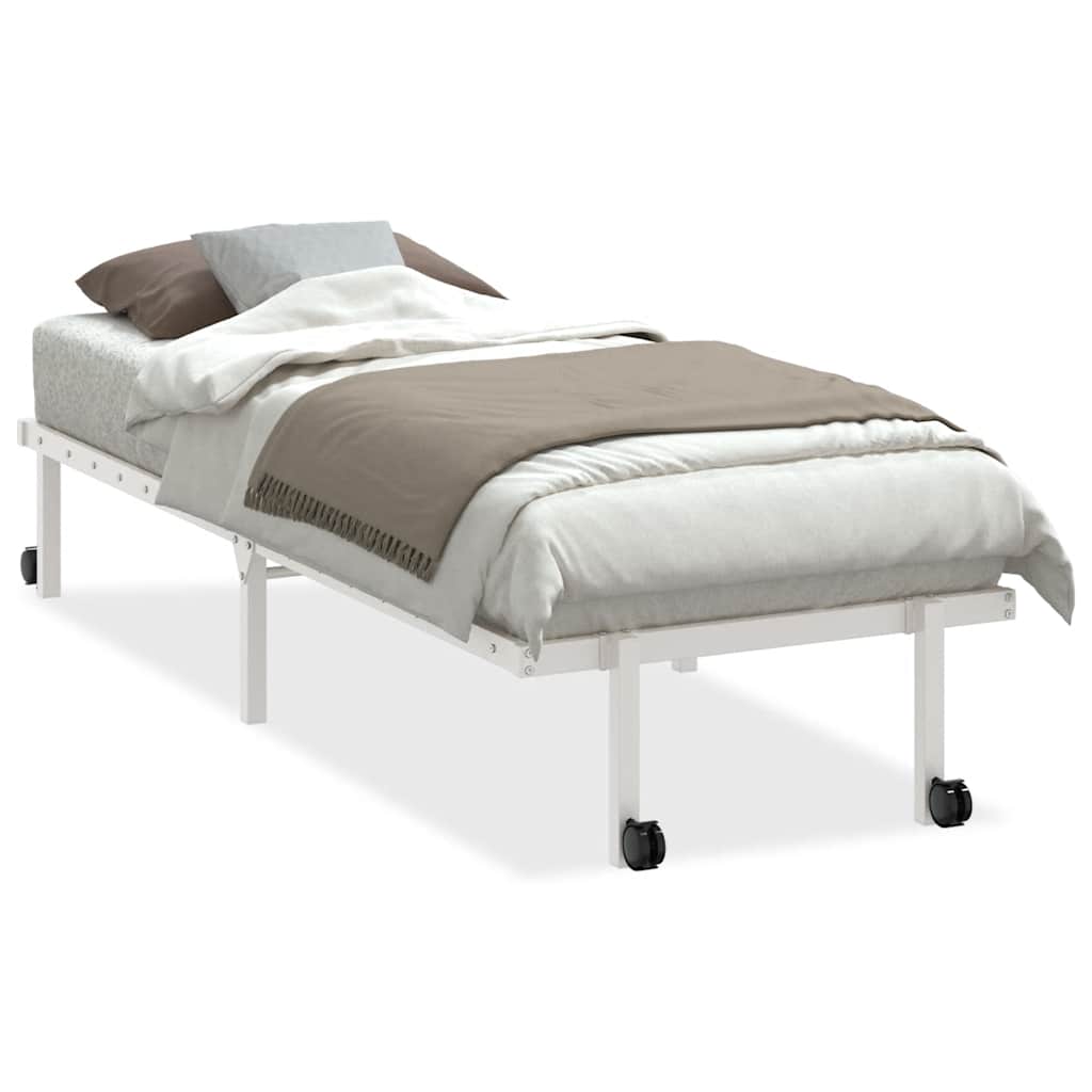 vidaXL Rama łóżka bez materaca składana biała 80x200 cm stalowa