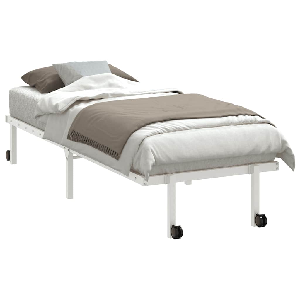 vidaXL Rama łóżka bez materaca składana biała 80x200 cm stalowa