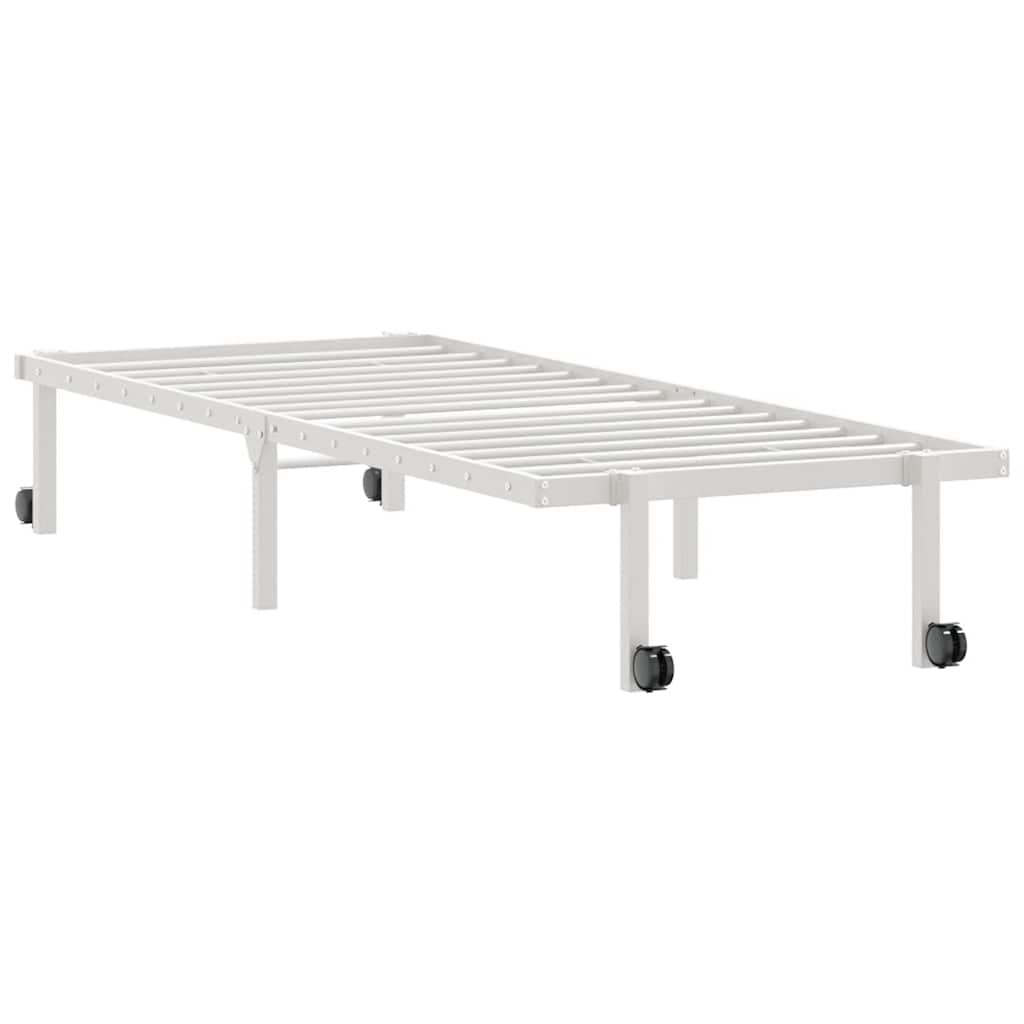 vidaXL Rama łóżka bez materaca składana biała 80x200 cm stalowa
