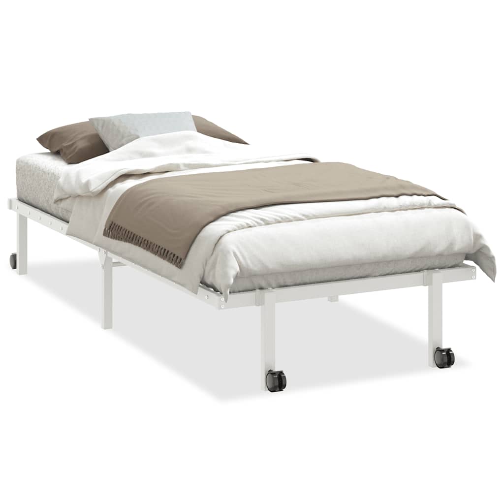 vidaXL Rama łóżka bez materaca składana biała 90x190 cm stalowa