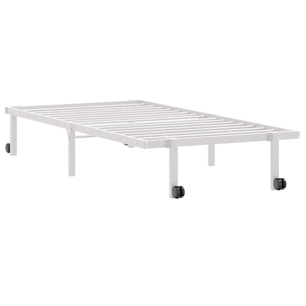 vidaXL Rama łóżka bez materaca składana biała 90x190 cm stalowa