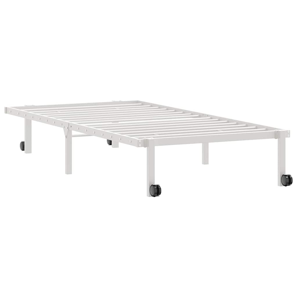 vidaXL Rama łóżka bez materaca składana biała 90x190 cm stalowa