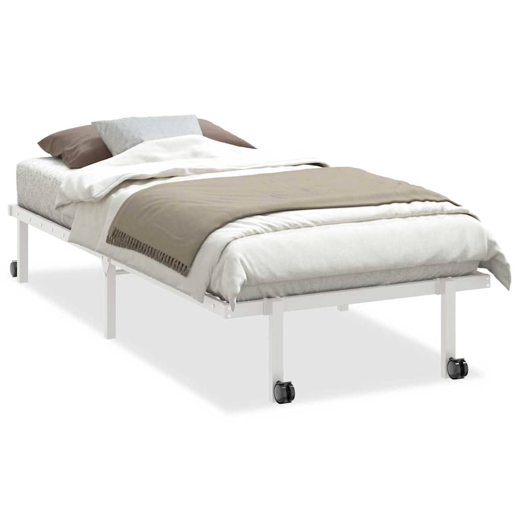 vidaXL Rama łóżka bez materaca składana biała 90x200 cm stalowa