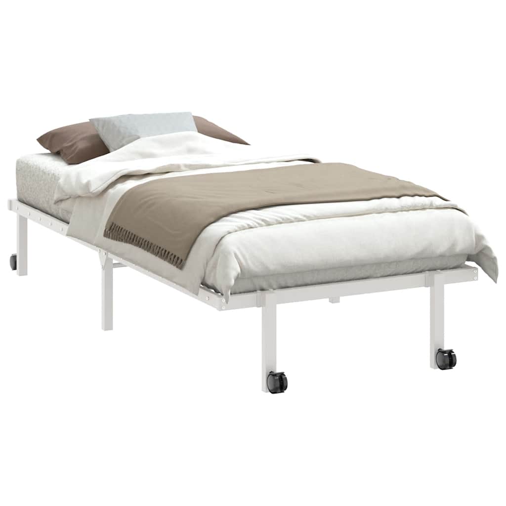 vidaXL Rama łóżka bez materaca składana biała 90x200 cm stalowa