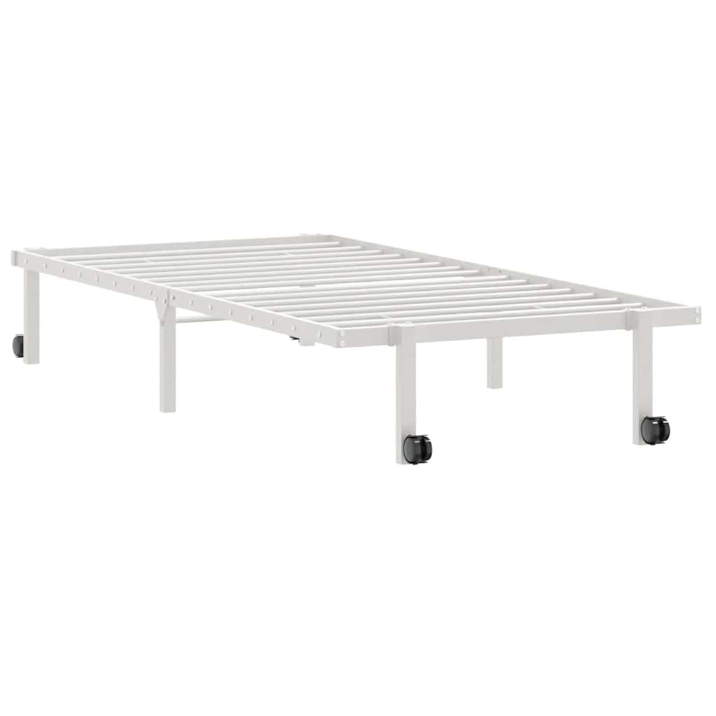 vidaXL Rama łóżka bez materaca składana biała 90x200 cm stalowa