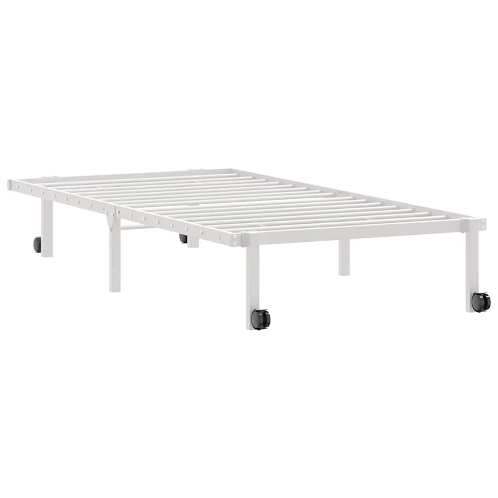 vidaXL Rama łóżka bez materaca składana biała 90x200 cm stalowa