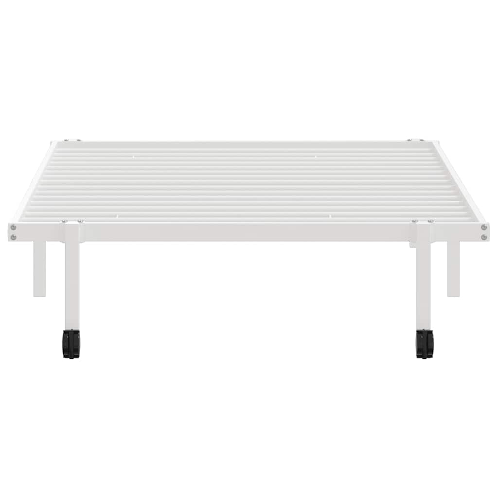 vidaXL Rama łóżka bez materaca składana biała 100x190 cm stalowa