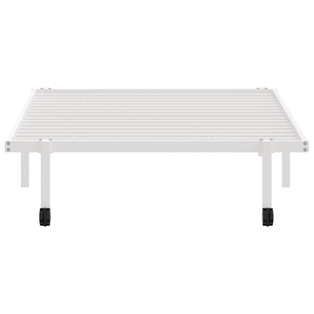 vidaXL Rama łóżka bez materaca składana biała 100x200 cm stalowa