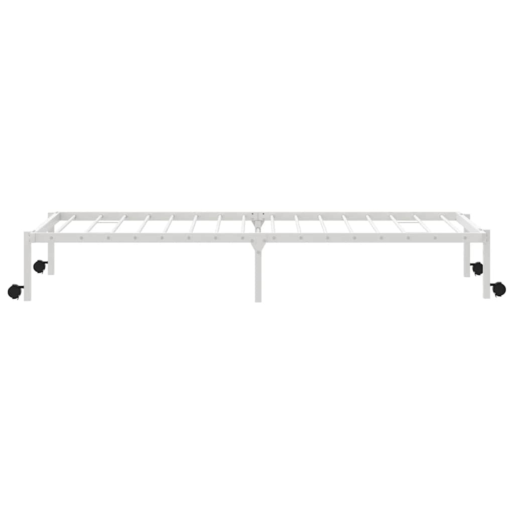 vidaXL Rama łóżka bez materaca składana biała 100x200 cm stalowa