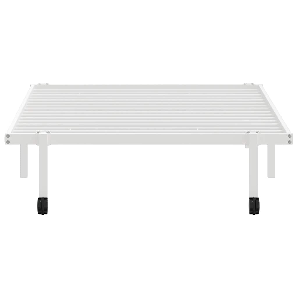 vidaXL Rama łóżka bez materaca składana biała 107x203 cm stalowa